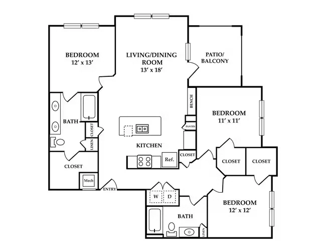 Apt C1 03-03210 floor plan